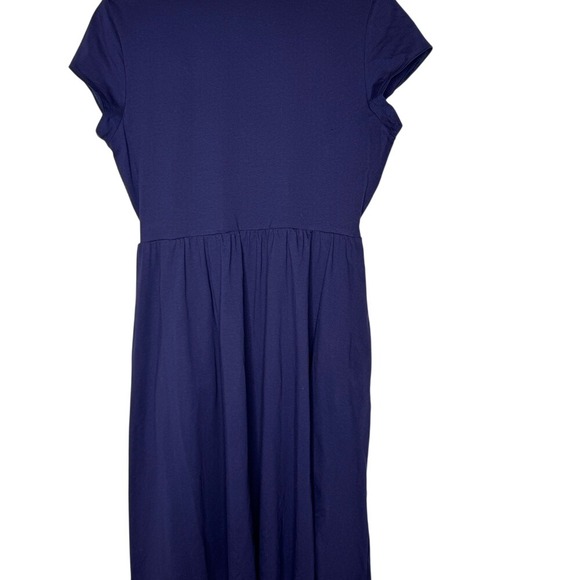 Pact Womens Fit & Flare Crossover Dress Sz L Organic Cotton  Sustainable Capsule - Picture 9 of 12